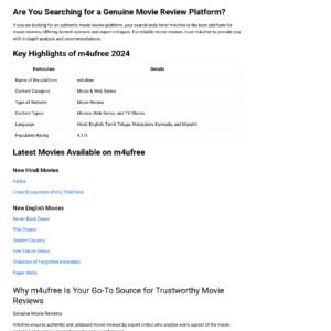 Movie Download & Review Website Template Using GeneratePress Theme