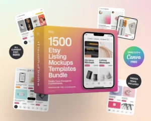 1500 Etsy Listing Mockup Templates Bundle for Digital Products, Editable Canva Mockups for Etsy Listing