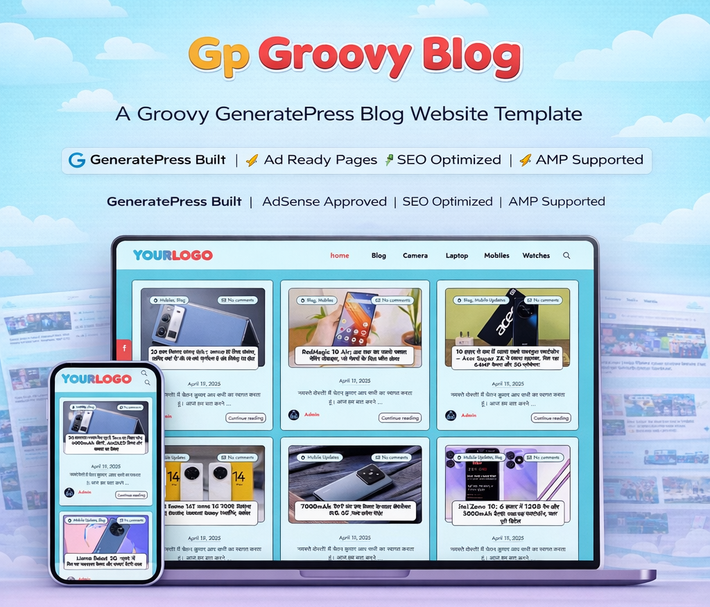 GroovyBlog Pro – Stylish Blog Template (GeneratePress)