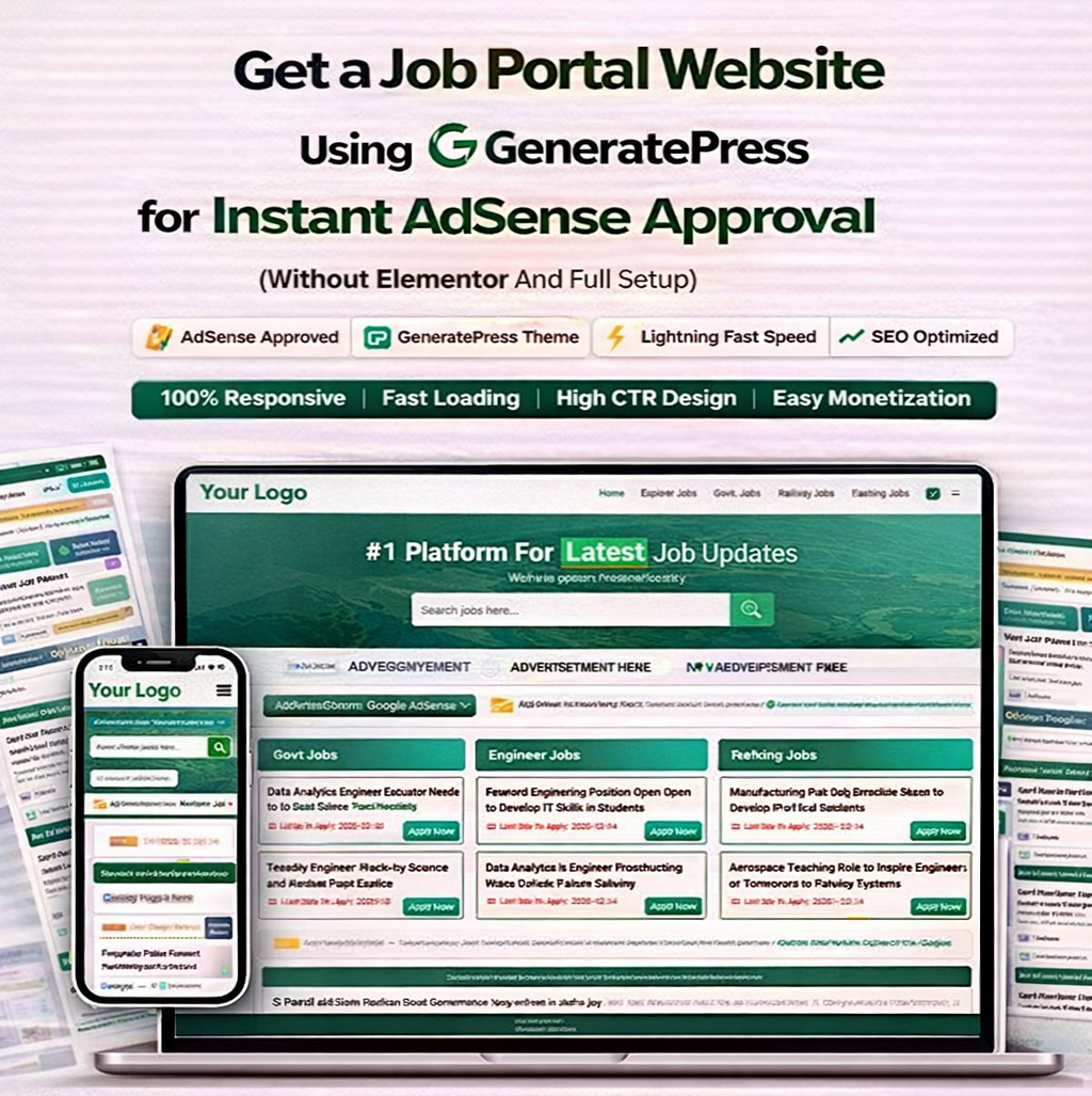 JobPortalX – AdSense Ready Job Portal Website (GeneratePress)