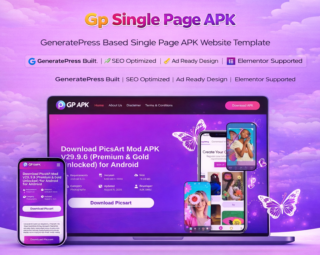 GP Single Page APK – Single Page App Landing Template (Elementor