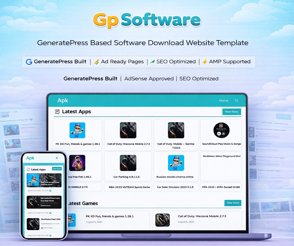 Gp Software - Software & Tools Website Template (GeneratePress)