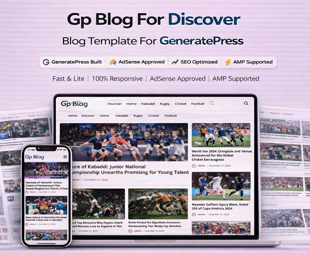 GPDiscover – Google Discover Blog Template (GeneratePress)