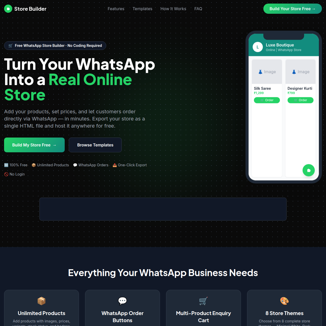 WhatsApp Digital Store Builder