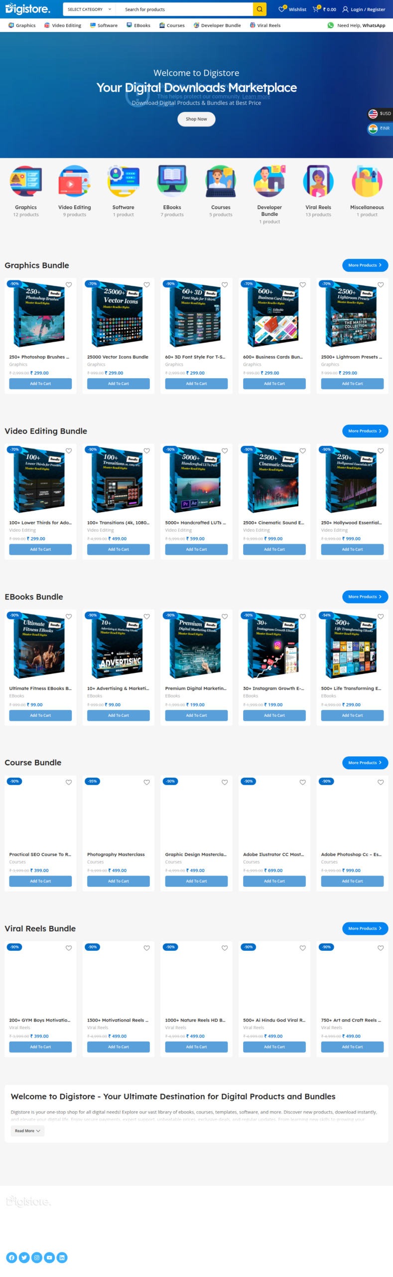 Digistore – Digital Products Selling Website
