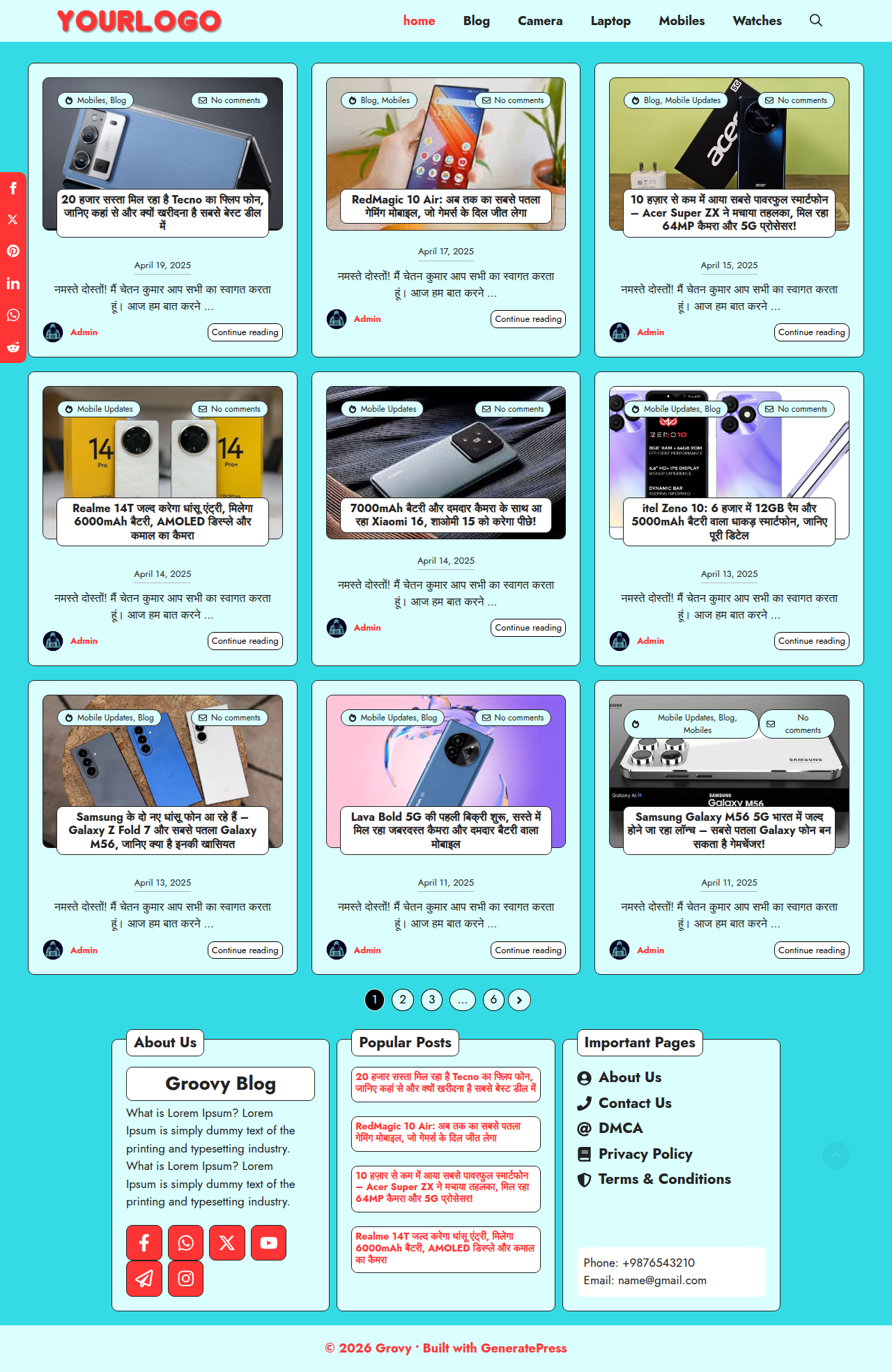 GroovyBlog Pro – Stylish Blog Template (GeneratePress)