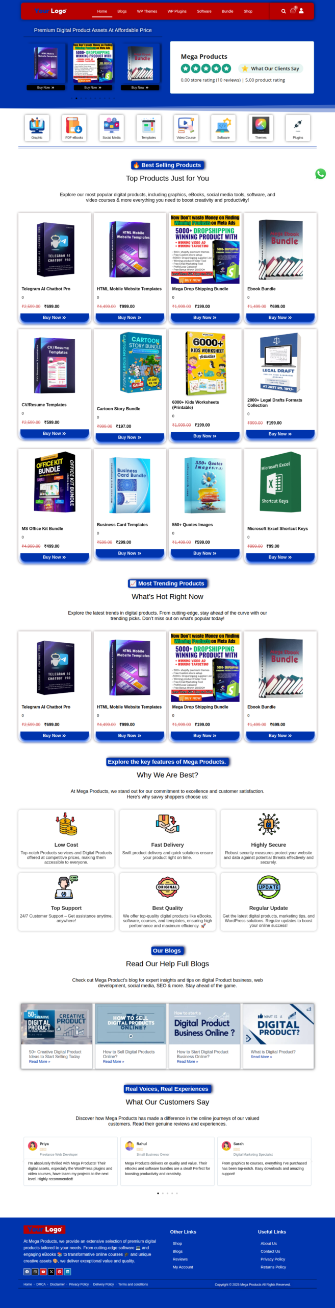 MegaStore – High Converting Digital Product Selling Website