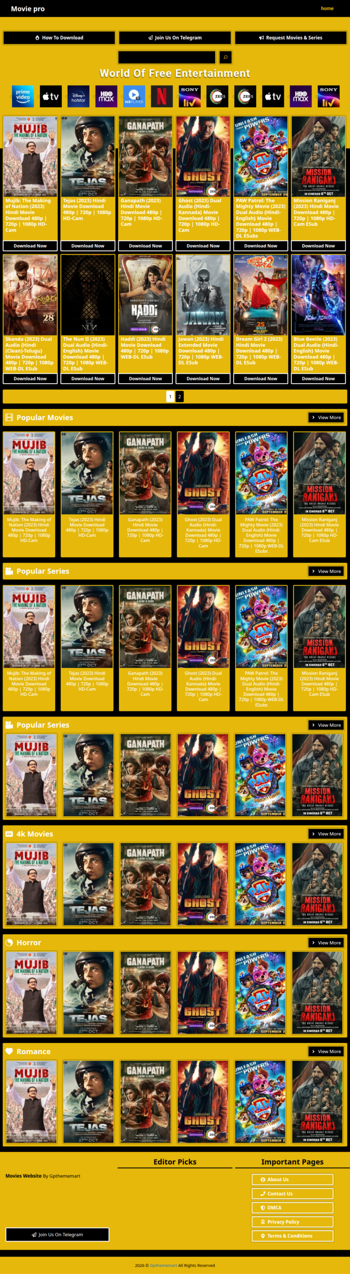GP Movie Pro – Movie Info & Streaming Website Template (GeneratePress)