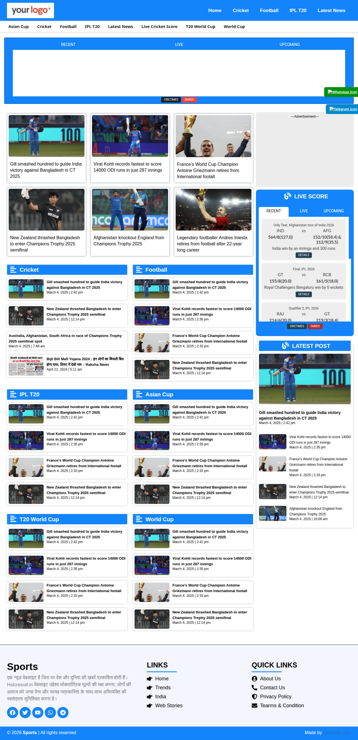 SportBlog – AdSense Ready Sports Blog Website (GeneratePress)